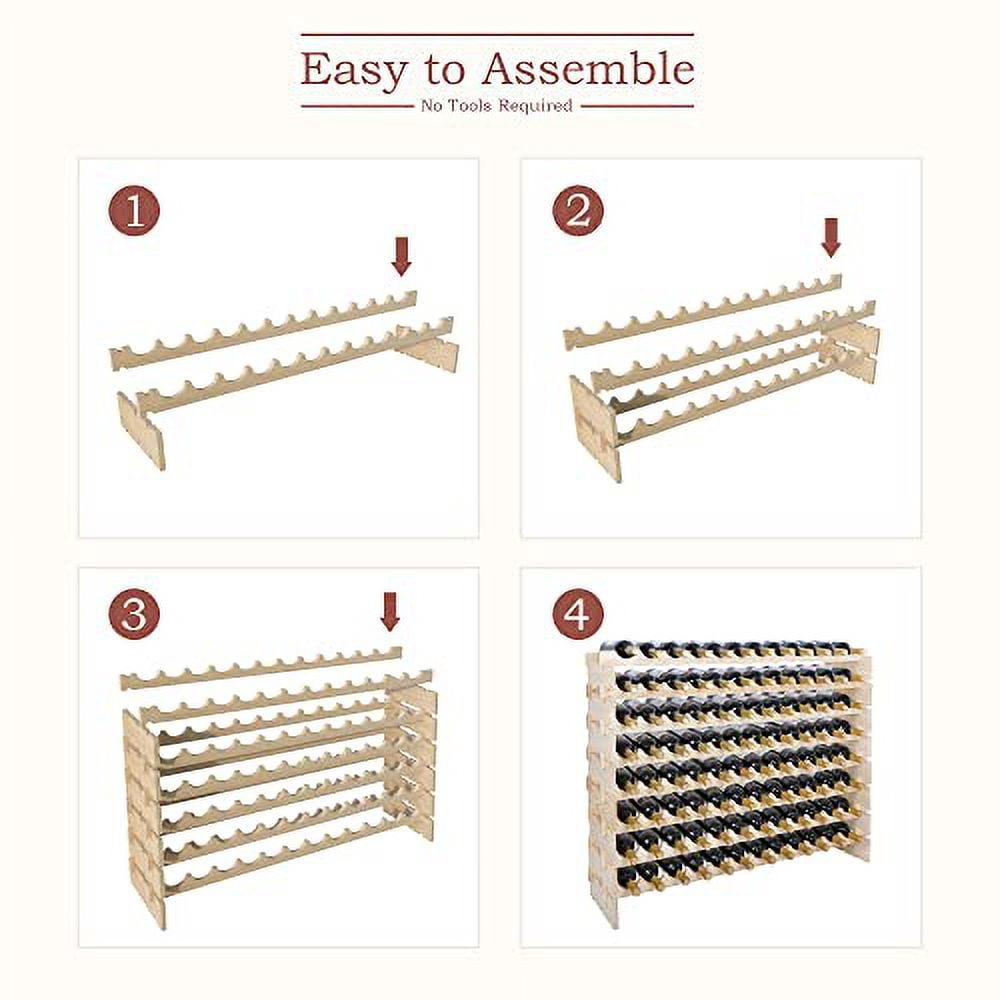 ZENY Stackable Modular Wine Rack 96 Bottles Freestanding Wine Bottle ...