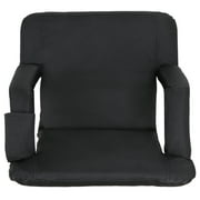 ZENY Stadium Seat Chair Reclining Bleachers W/Padded Cushion - 6 Reclining Positions, Black
