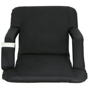 ZENY Stadium Seats Chairs for Bleachers or Benches - 5 Reclining Positions(Black)