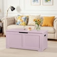 thumbnail image 1 of ZENY Storage Chest Spacious Portable MDF Frame Toys Storage Bench with Side Handles, Pink, 1 of 10