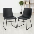 thumbnail image 1 of ZENY Urban Industrial Faux Leather Metal Frame Armless Dining Chairs, Black, 1 of 12