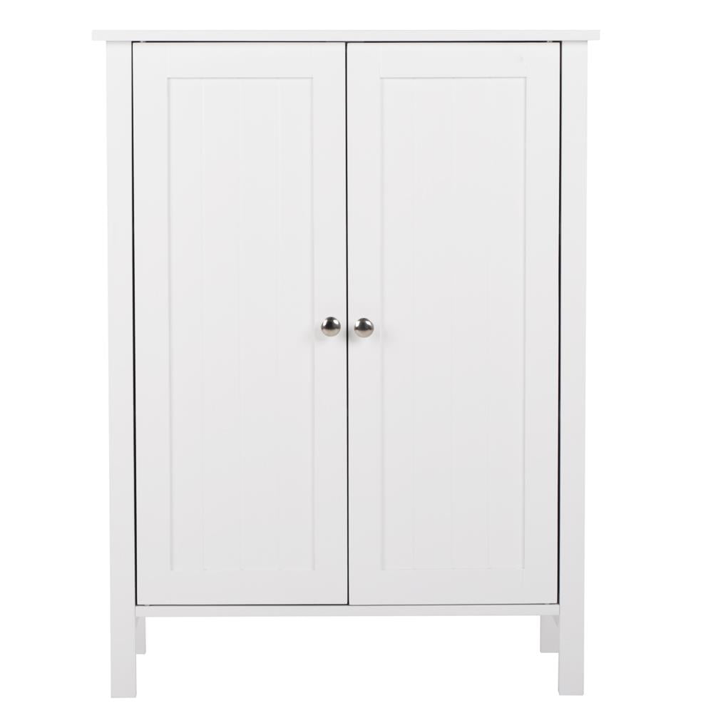 White MDF Living Room Cabinet with Adjustable Shelving