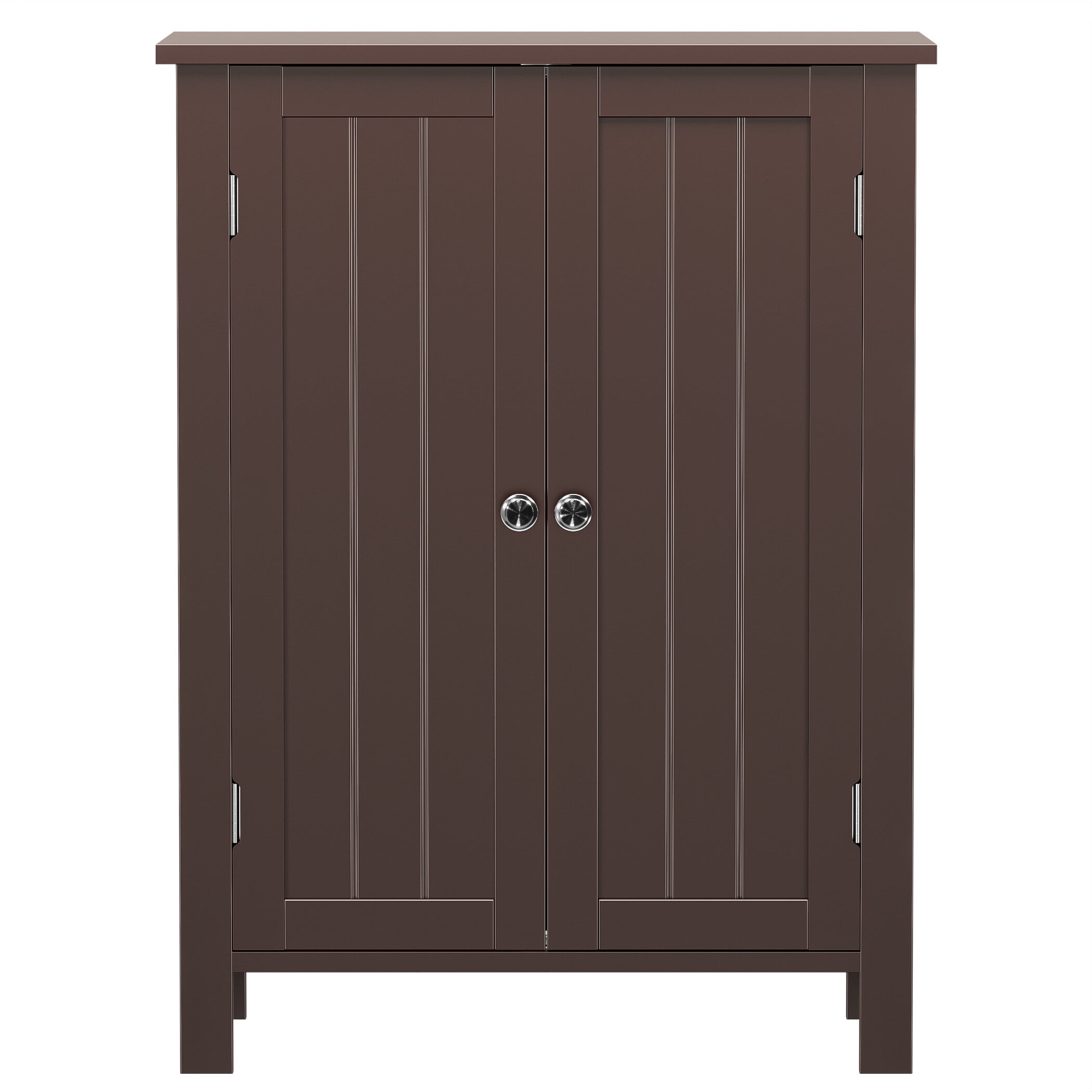 ZENY Wooden 2 Door Bathroom Storage with 3 Shelves Free