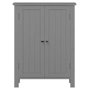ZENY Wooden 2 Door Bathroom Cabinet Storage with 3 Shelves Free Standing 31.5" H, Gray