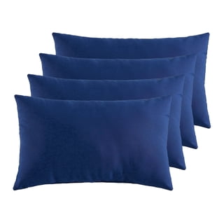ZEOLABS Indoor Outdoor Lumbar Pillows Set of 4,Waterproof Outdoor Pillows for Patio Furniture,12x20 inch,Navy Blue