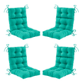 thumbnail image 1 of ZEOLABS Outdoor High Back Chair Cushions Set of 4,Waterproof All-Weather Tufted Seat Back Patio Furniture Cushions with Ties for Lawn Adirondack,Rocking Chair, 45x22 Inch, Teal, 1 of 5