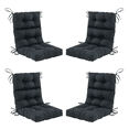 thumbnail image 1 of ZEOLABS Outdoor High Back Chair Cushions Set of 4,Waterproof All-Weather Tufted Seat Back Patio Furniture Cushions with Ties for Lawn Adirondack,Rocking Chair, 45x22 Inch, Black, 1 of 6