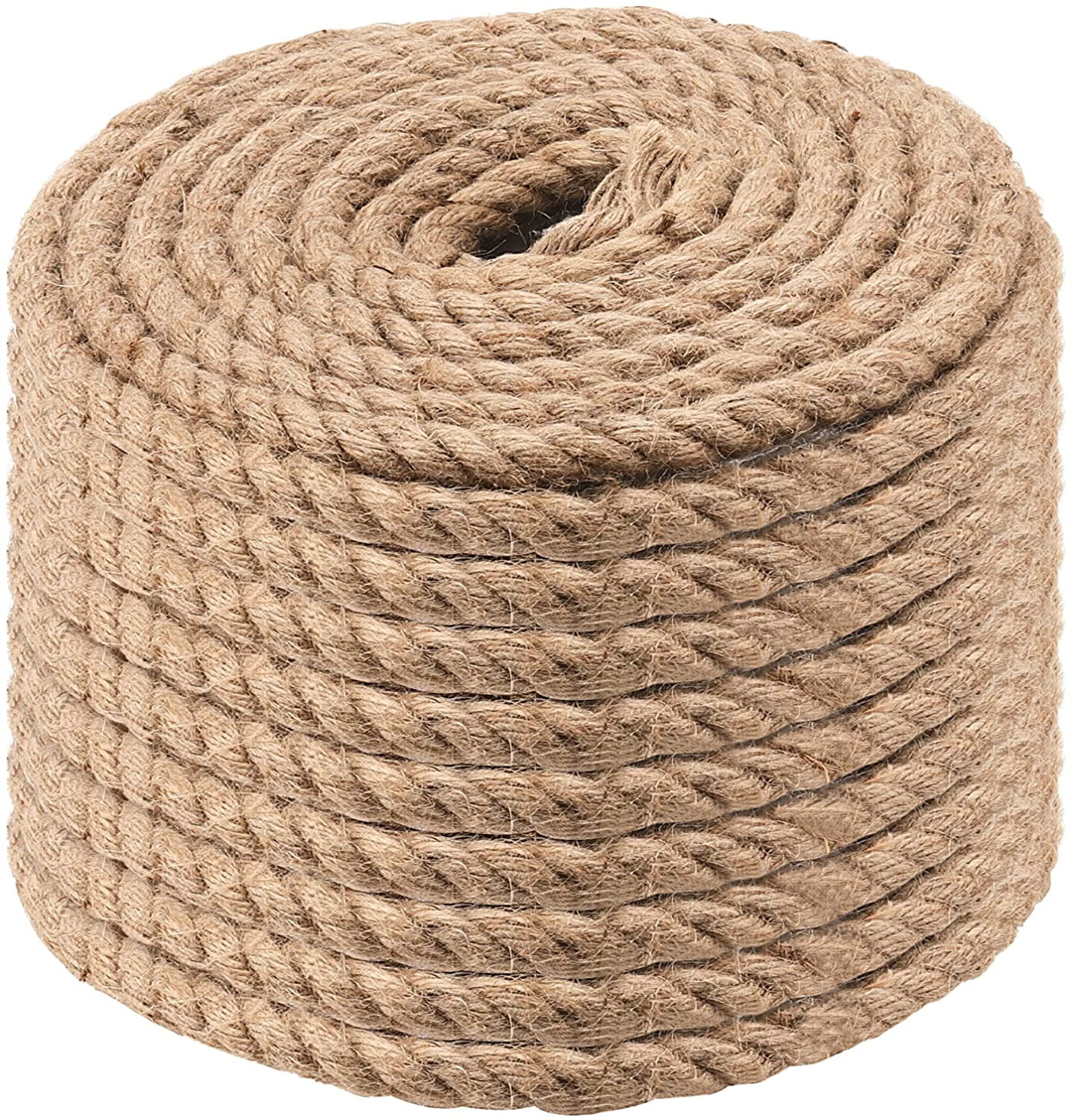 ZEONHAK 1/2 Inch Burlap Jute Twine Rope, Extra Thick Twisted Manila Hemp  Rope In Brown Tone, 100 Feet Long