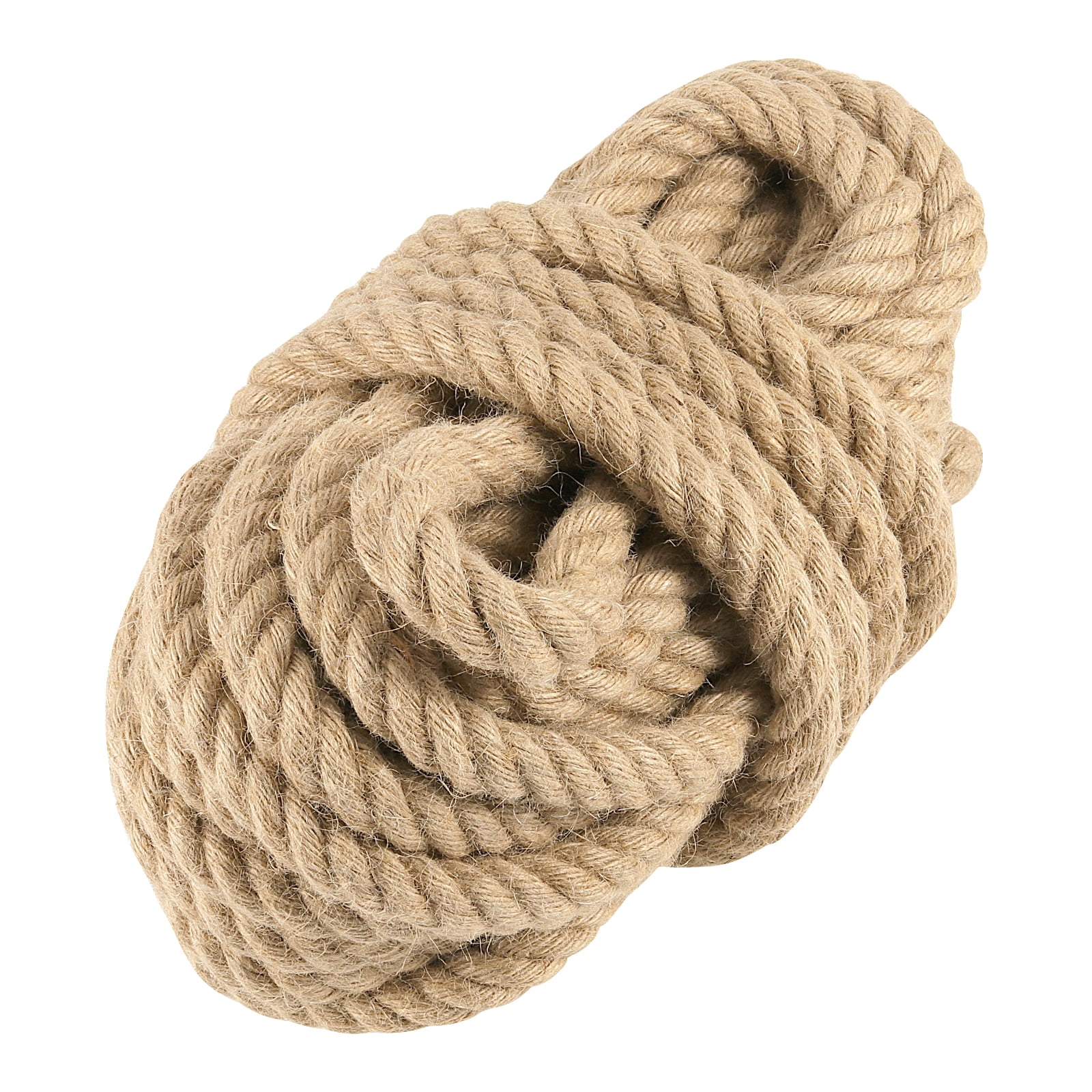 ZEONHAK 1 Inch x 65 Feet Natural Jute Rope, Twisted Hemp Rope, Thick ...