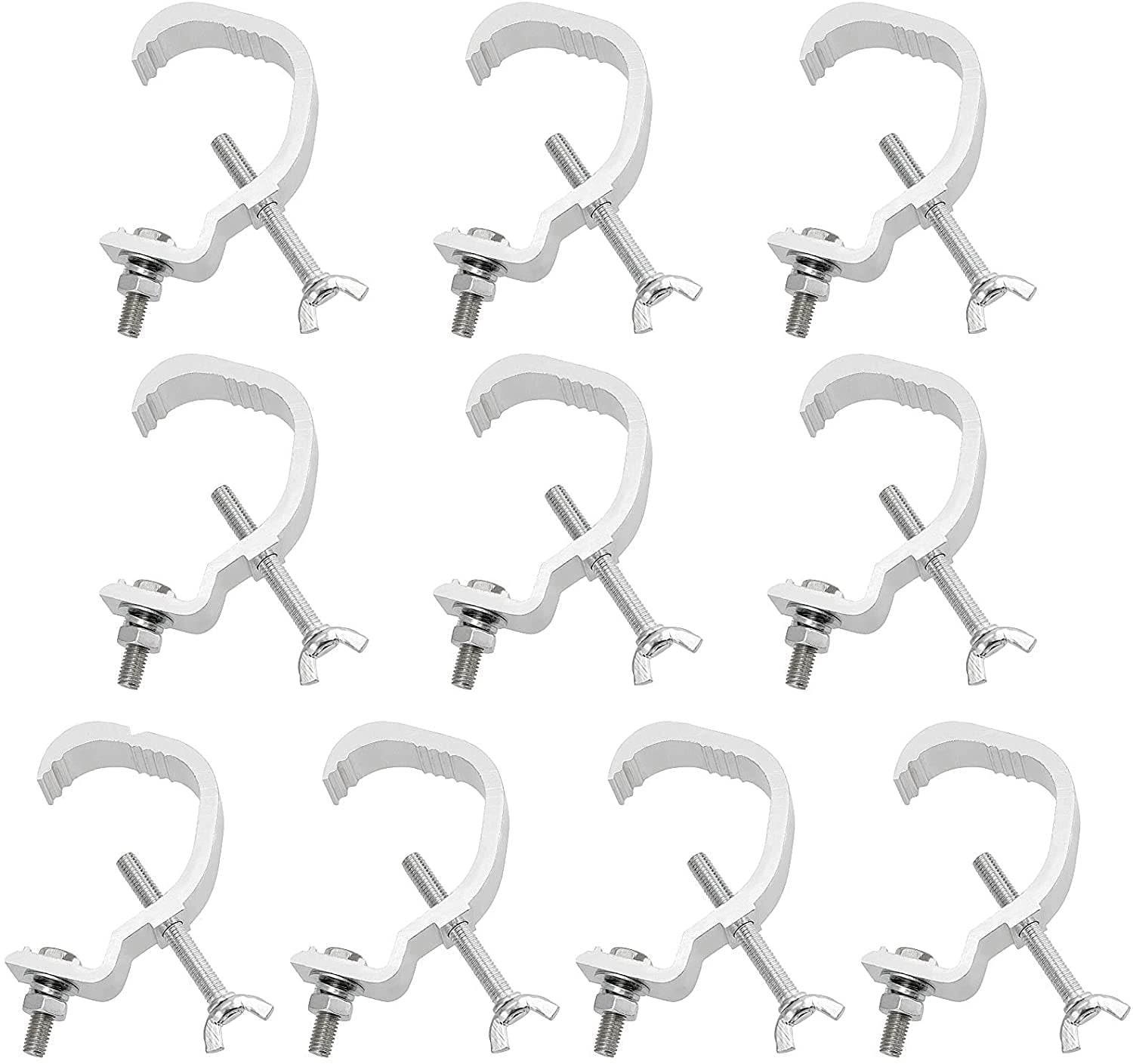 ZEONHAK 10 PCS 1.18-2 Inch Truss Light Clamps, Heavy Duty Aluminum Alloy Truss C Clamp for DJ Lighting, LED Par Light and Spotlight