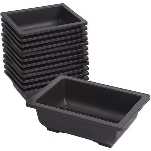 ZEONHAK 15 Pack Plastic Bonsai Training Pots Rectangular, 9 x 6.5 x 3 Inch