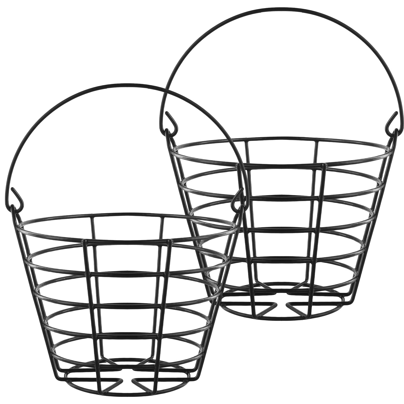 ZEONHAK 2 Pack Black Metal Golf Ball Basket with Handle, Holds 50 Balls ...
