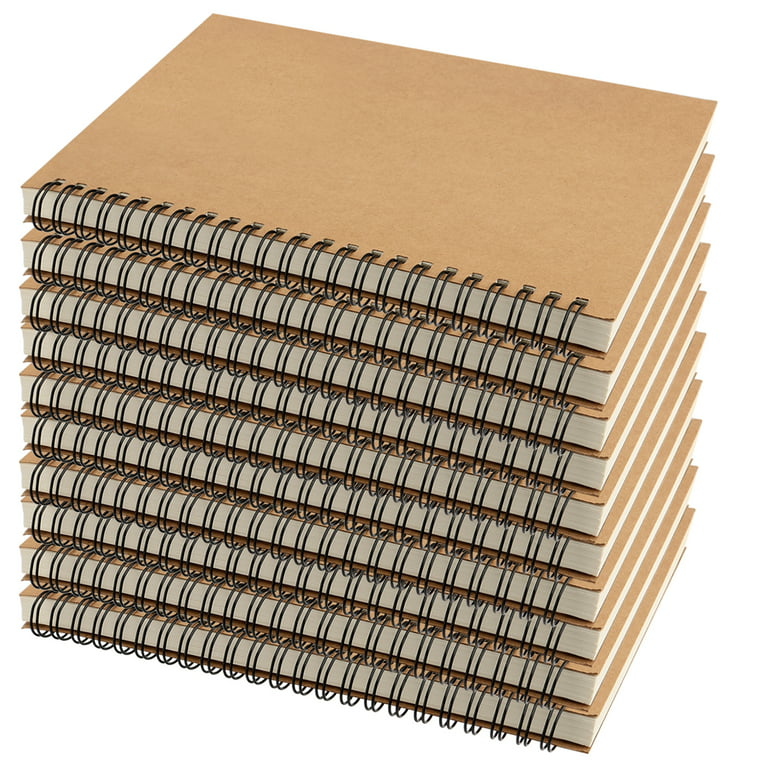 SOUJAP 20 Pack A5 Spiral Sketchbook, Blank Kraft Spiral Drawing Pad Bulk for Drawing, Art, Office, 60 Sheets/120 Pages