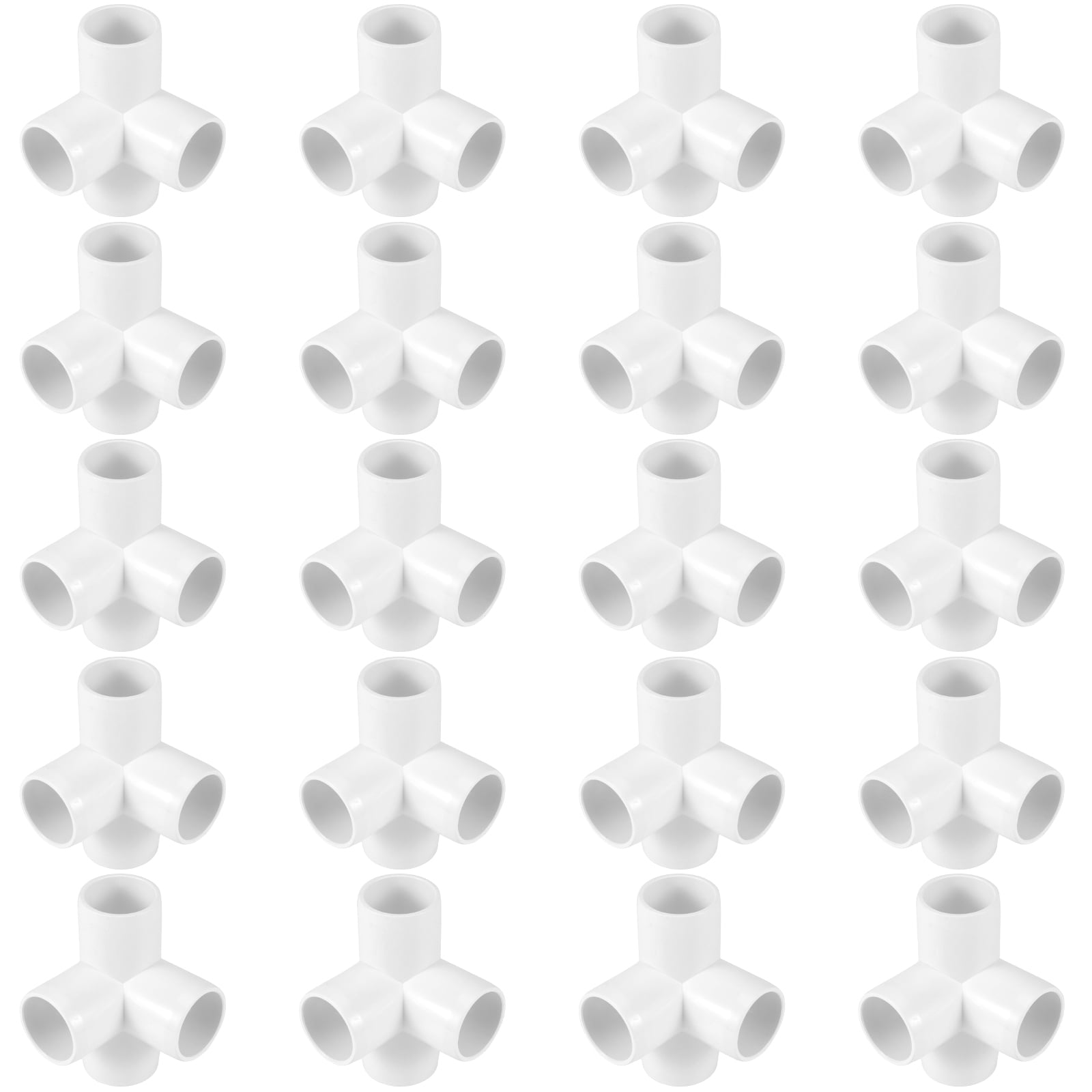ZEONHAK 20pcs 4 Way 1 Inch Tee PVC Fitting, Furniture Grade PVC Fittings, PVC Pipe Elbow Fittings for DIY PVC Projects, White