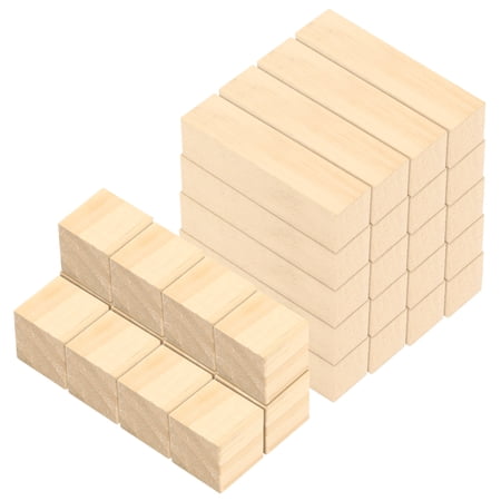ZEONHAK 32pcs Basswood Carving Blocks Set, 2 Sizes Unfinished Wood Whittling Blocks, Wooden Blocks for Craft, DIY Project, 4 x 1 x 1 Inch, 2 x 2 x 2 Inch