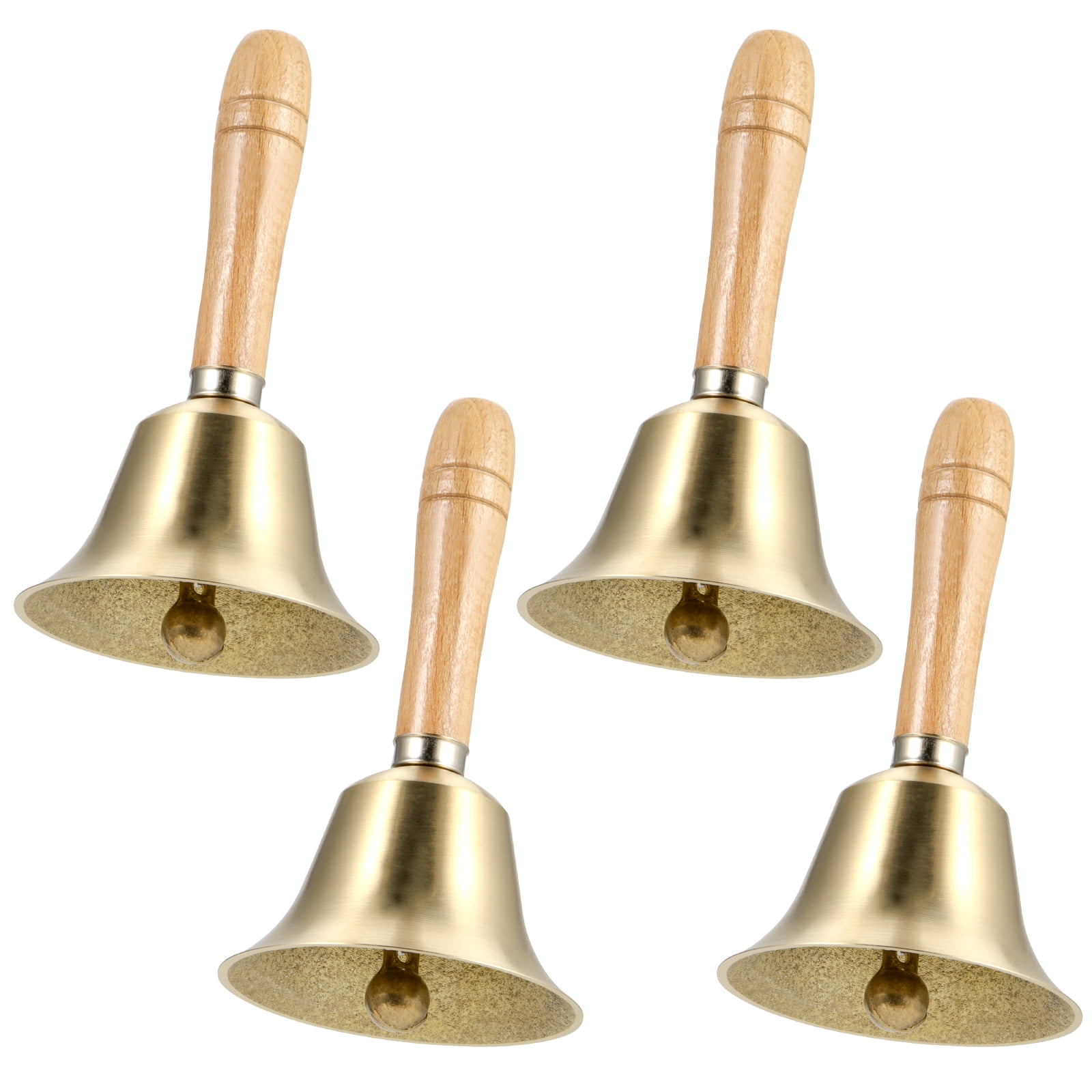 Loud Ringing Bell ZEONHAK 4pcs 6 Inch Brass Hand Bell, Small Solid Brass Hand Call Bells ...