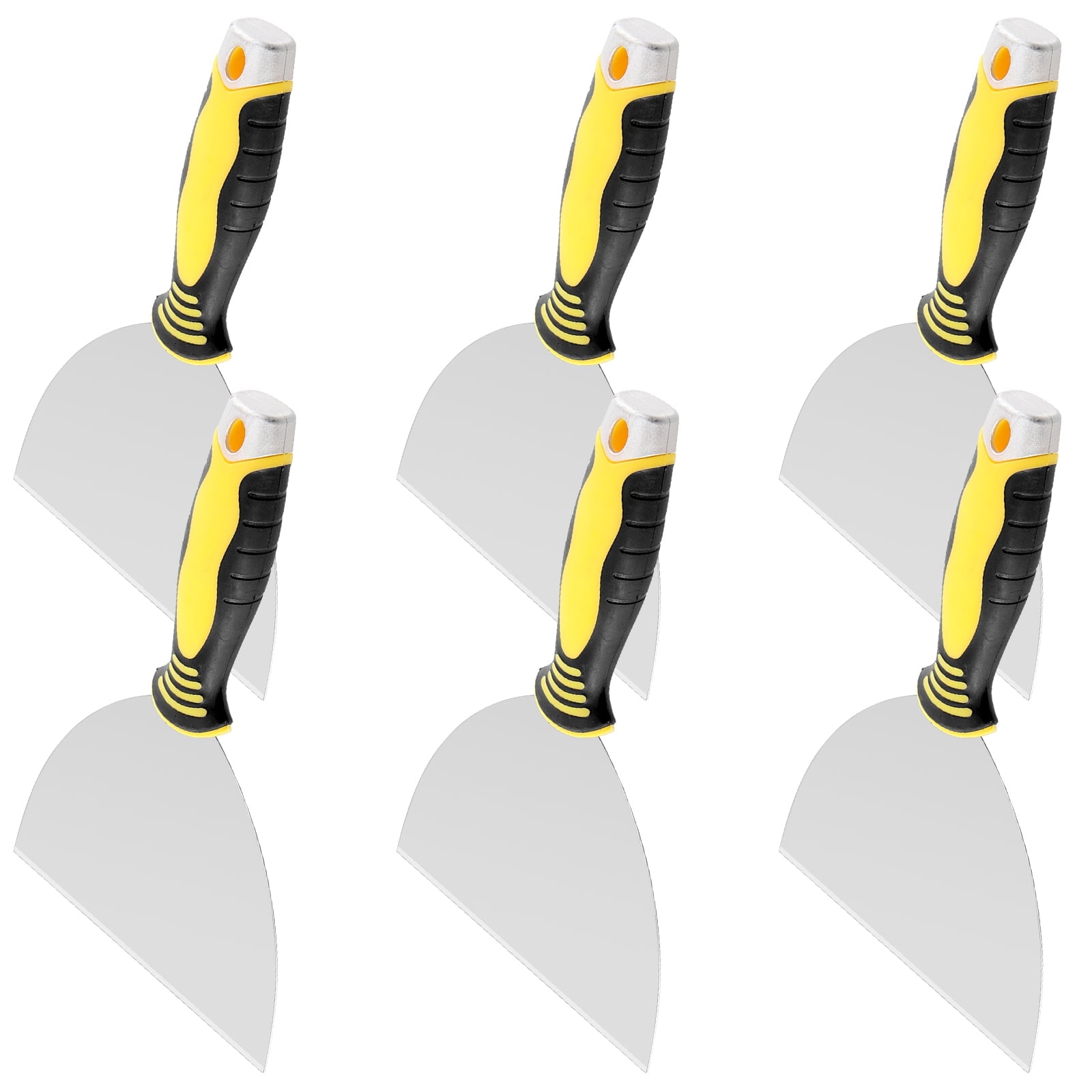 ZEONHAK 6pcs 6 Inch Putty Knife, Stainless Steel Spackle Knife with Plastic Handle, Metal Putty Scraper for Plasterboard, Drywall, Wallpaper