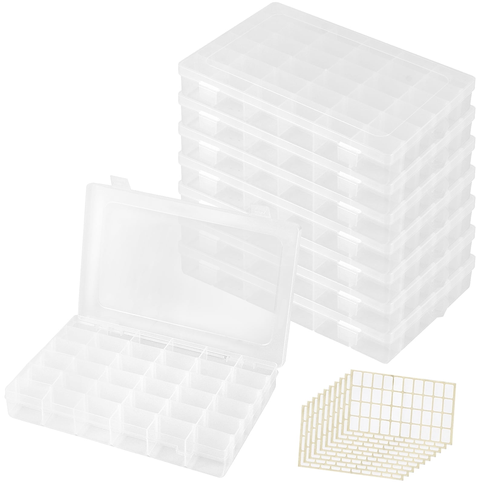 ZEONHAK 8 Pack 36 Grids Plastic Bead Organizer Box Containers, Plastic ...
