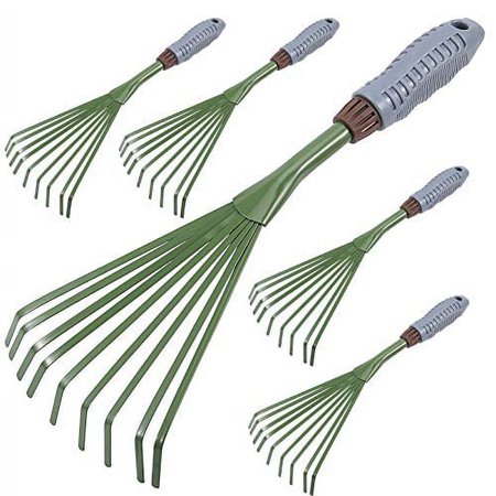 ZEONHEI 5 PCS 9 Teeth Garden Hand Rake