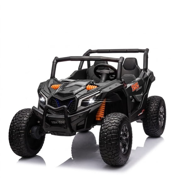 ZEOPHOL 24V Kids Ride On UTV, 2 Seater Electric Ride On Car with LED Lights, Battery Powered Vehicle for Boys & Girls Black