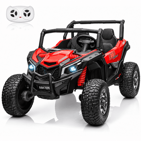 ZEOPHOL 24V Kids Ride On UTV, 2 Seater Electric Ride On Car with LED Lights, Battery Powered Vehicle for Boys & Girls Red