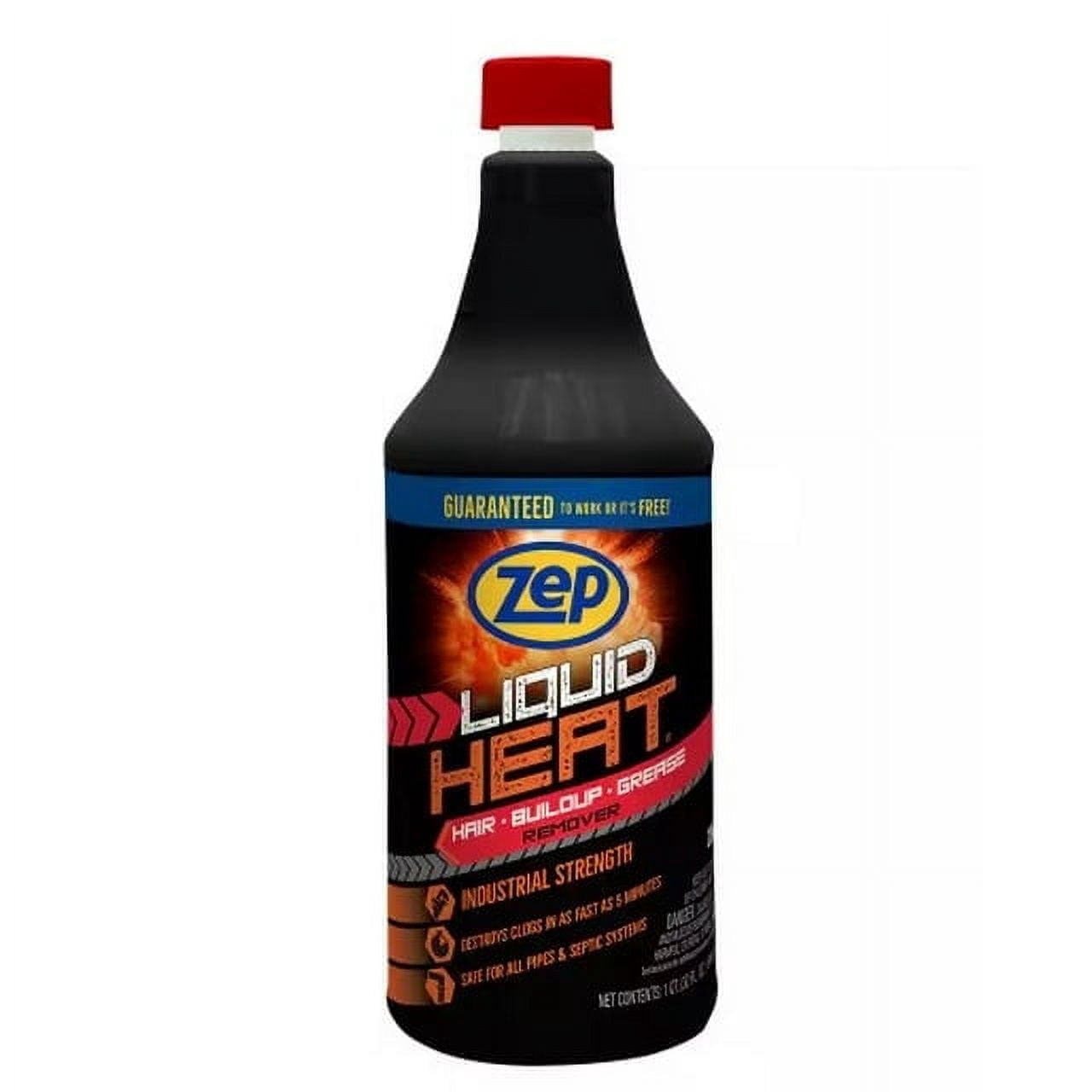 Zep 32 oz Liquid Heat Gel Drain Cleaner, Industrial Strength for