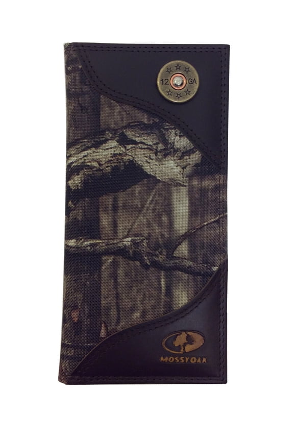 ZEP-PRO Mens Mossy Oak Nylon/Leather Concho Wallet (Shotgun Shell)