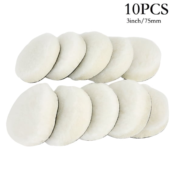 ZEPARO 10pcs 3 Inch Woolen Polishing Buffer Pads Heavy Cut Pads For Car Polisher