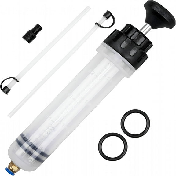 ZEPARO 200Cc Fluid Extractor Automotive,Fluid Pump with Long Extension Tubes,Oil Syringe with Powerful Suction,Fluid Extractor Pump for Extracting Engine Oil,Transmission Oil and Brake Fluid