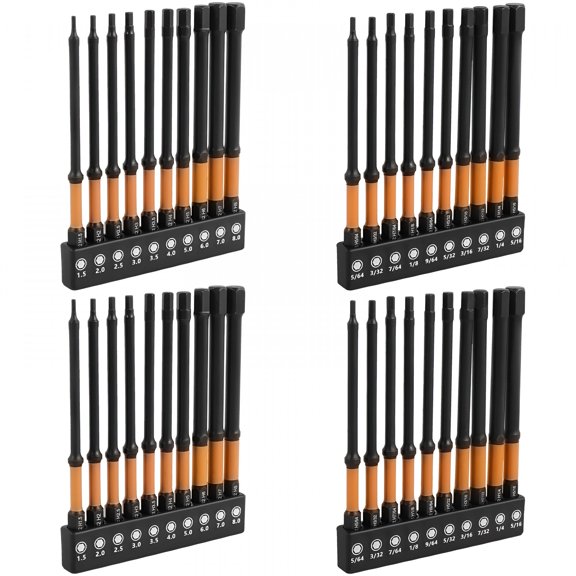 ZEPARO 40Pcs Impact Hex Head Allen Wrench Drill Bit Set Alloy Steel Hex Bit Set Sturdy Allen Wrench Drill Accessories Impact Screwdriver Tool for Repair Home