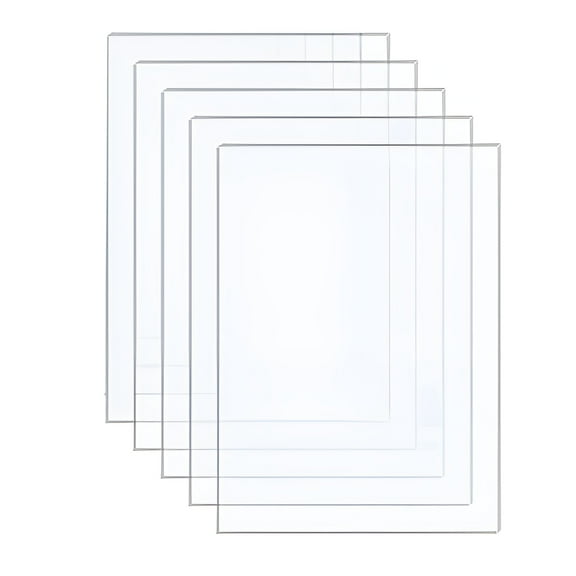 ZEPARO 5 PCS Clear Acrylic Sheet Transparent Board 1mm for Picture Frame Glass