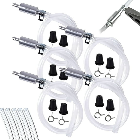 ZEPARO 5PC Brake Bleeder Hose One Way Check Valve Tube Brake Bleeder Hose Set 6MM Long Lasting Bleeding Tool Kit Universal for Motorcycle Car