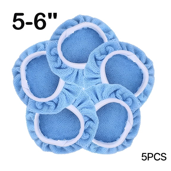 ZEPARO 5Pcs Soft Microfiber Auto Car Polisher Pad Polishing Bonnet Buffing Buffer Waxer (5pcs 5-6 Inches)