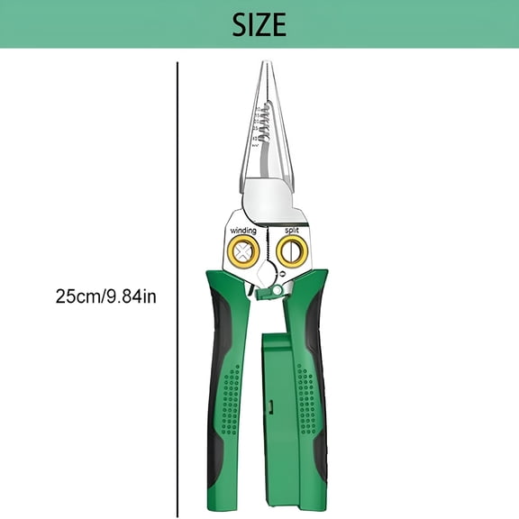 ZEPARO 8 in 1 Wire Stripper with Voltage Tester,for Wire Cutting Stripping Crimping Repair Tool for Electricians and DIY Enthusiasts (Green,2 Pieces)