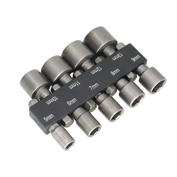 ZEPARO 9 Piece Metric Hex Socket Drill Bit Set 1/4 Drive Nut Driver Tool Kit 5Mm-13Mm