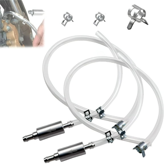 ZEPARO Brake Bleeder Hose- One Way Check Valve Tube Bleeding Tool Kit for Motorcycle Clutch, Brake Bleeder Kit for Hydraulic System Bleeding, One Way Brake Bleeder Valve for Car Motorbike(2pcs)