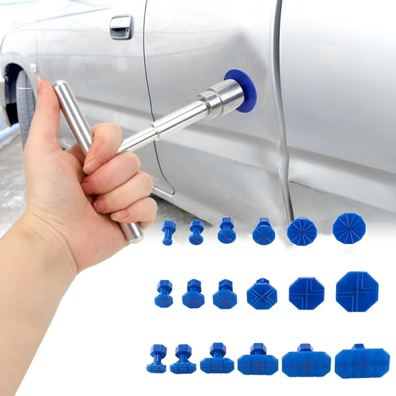 ZEPARO Car Dent Remover Puller Kit with T-Slide Hammer, Aluminum Alloy Auto Body Dent Repair Tool with 18 Pulling Tabs