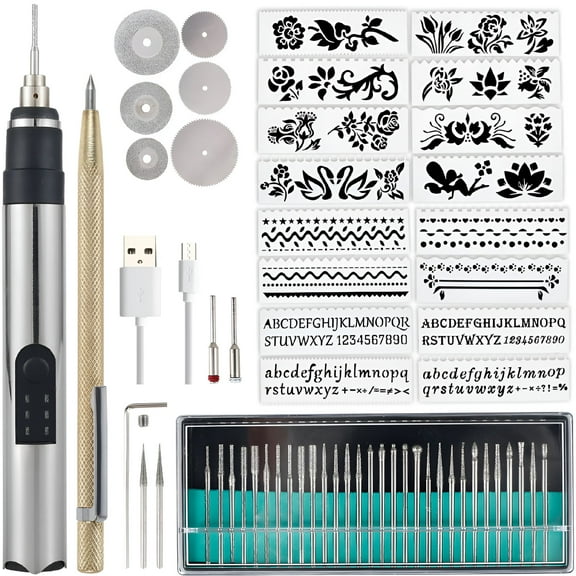 ZEPARO Electric Engraving Pen Cordless Micro Carving Pen with 3 Adjustable Speed 280mAh Rechargeable Engraver Machine Wireless Etching Engraving Tool for Jewelry Wood Metal Glass Stone