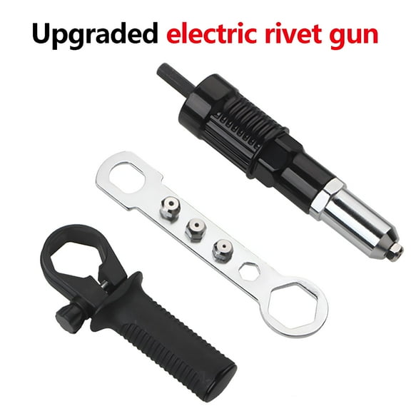 ZEPARO Electric Rivet Nut Gun Riveting Tools, Metal Pop Rivet Gun Tool Rivet Drill Attachment with Non-Slip Handle, Efficient Cordless Riveter Adapter Kit