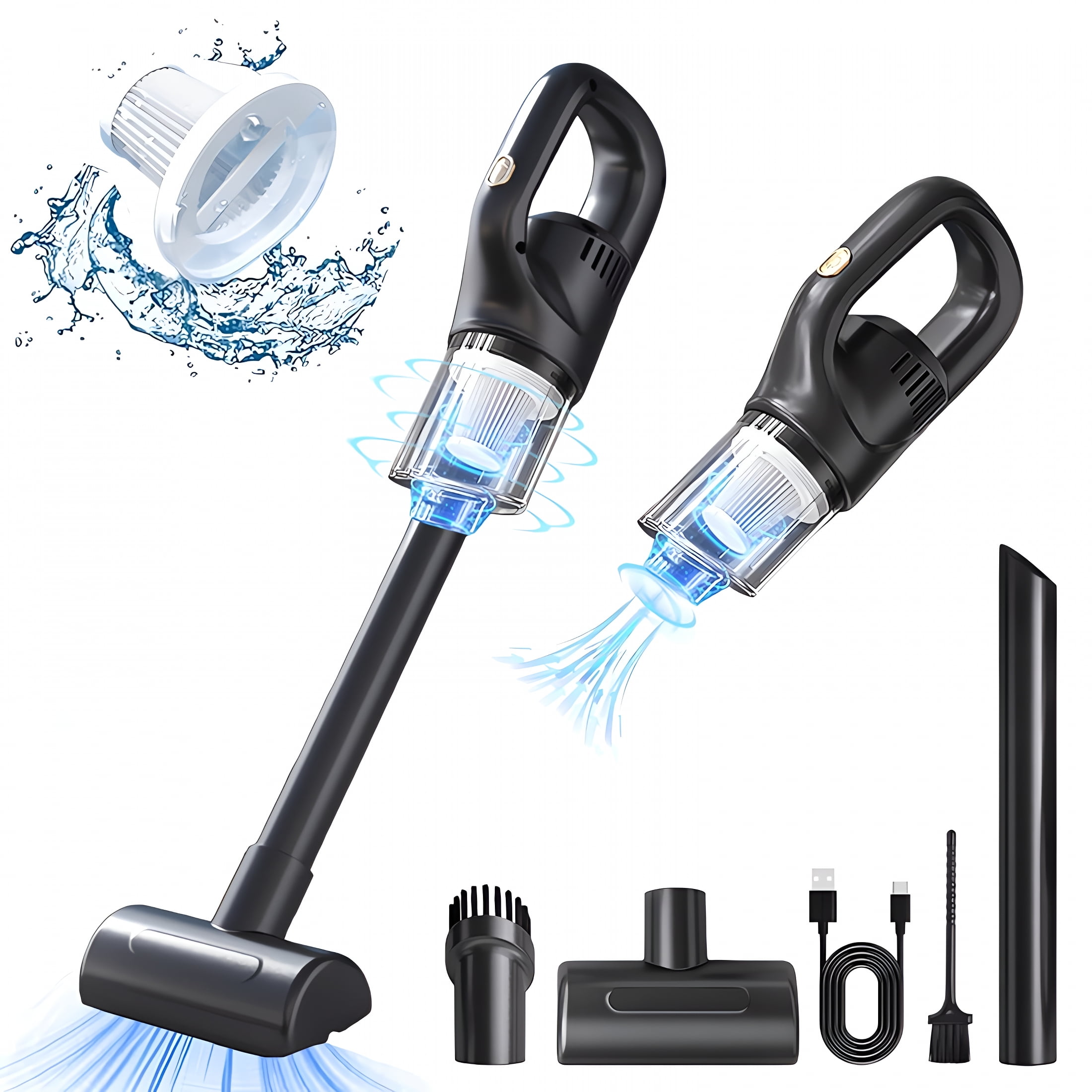 ZEPARO Handheld Vacuum Cordless,10000PA Powerful Suction Handheld Vacuum Cleaner for Car&Home&Office Pets Hair Cat Litter Cleaning,Cordless Hand Held Vacuums,Type-C Fast Charging