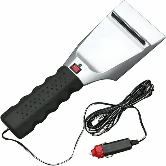 ZEPARO Heated Windshield Scraper, 12V Electric Car Ice and Snow Remover Tool with Anti-Scratch Squeegee for Auto Glass Winter Cleaning