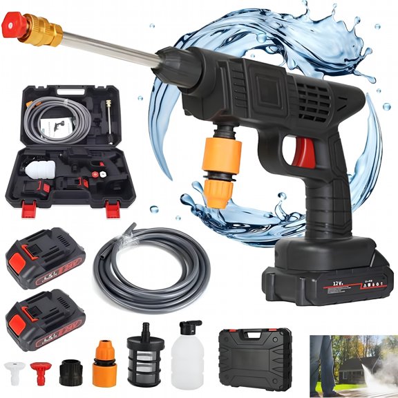 ZEPARO Hydrowasher,Portable High Pressure Washer,Battery Operated,Wireless Car Washer,Portable Power Washer,High Pressure Sprayer Gun (1 Set)