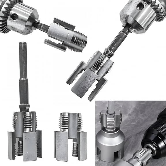 ZEPARO Integrated Internal & External Pipe Threading Tool,Pipe Thread Cutting Tool,PVC Rethreading Tool for Water Pipes,with Various Die Sizes,1/2",3/4" Pipe Threader 2*(1/2" and 3/4")