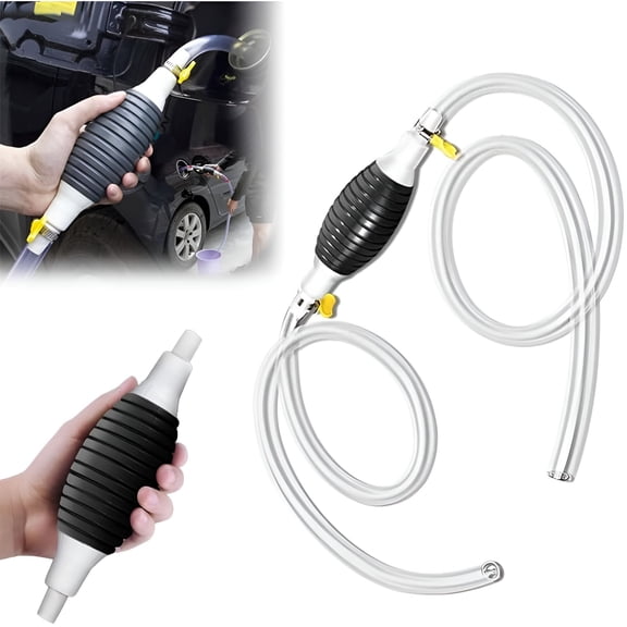 ZEPARO Multifunctional Liquid Siphon, Siphon Pump for Gasoline, Portable Fuel Transfer Pump for Oil Fuel Gasoline Diesel Liquid Water with Siphon Hose (3.3ft)