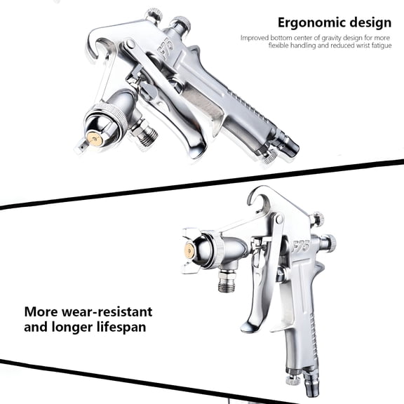 ZEPARO Paint Sprayer,HVLP Gravity Feed Air Spray Gun,Air Spray Gun Kit with 1.4/1.7/2.0/2.5mm Adjustable Nozzle and 400ml Aluminum Cup,Suitable for Car Primer,Furniture,Wall Surface Painting