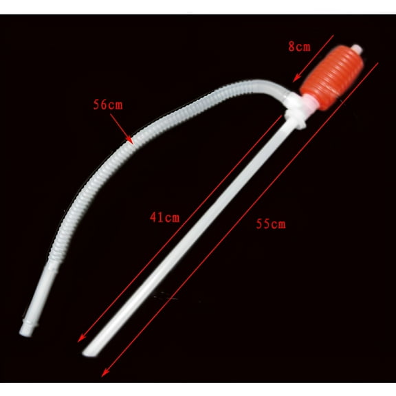 ZEPARO Portable Manual Hand Siphon Pump Hose, Gas Oil Syphon Transfer Pump for Fuel Water, Emergency Liquid Extractor Tool for Car Kerosene Heater Pool, Red