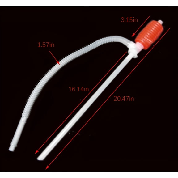 ZEPARO Portable Manual Hand Siphon Pump Hose,Gas Oil Syphon Transfer Pump for Fuel Water,Emergency Liquid Extractor Tool for Car Kerosene Heater Pool,Red
