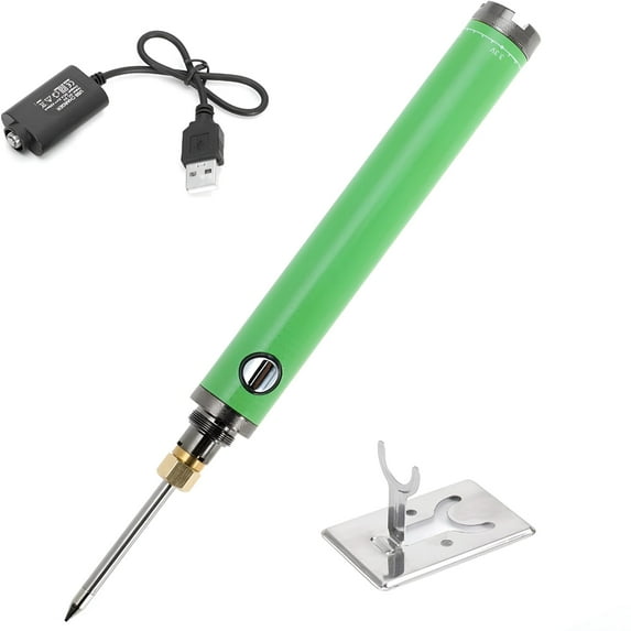 GZYZ Cordless Soldering Iron Compatible With Bosch GBA 18V Battery, Portable Soldering Kit With LCD Display, Temperature C°/F°Conversion, USB & Type-C Ports For DIY, Appliance Repair, Vert Foncé