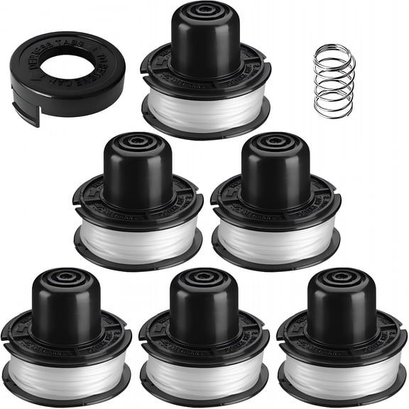 ZEPARO Replacement for Weed Eater Bump Auto Feed Spool Compatible with String Trimmer Models,String Trimmer Line 20ft 0.065",8-Pack (6-Spool + 1 Cap + 1 Spring)
