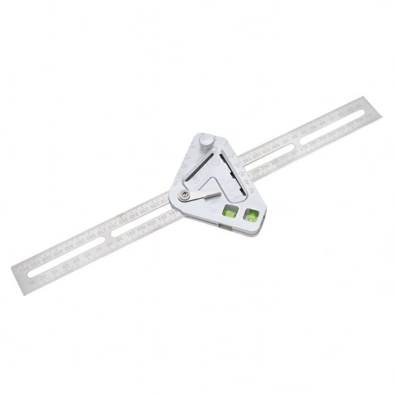 ZEPARO Square Tool Woodworking Ruler Combo Square Metal T-Square 180 Degree Angle Finder (13.78"X3.31"X0.79")